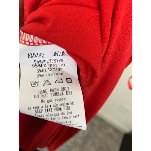 AX Paris Red Cowl Neck Maxi Dress With Slit - Picture 8 of 8